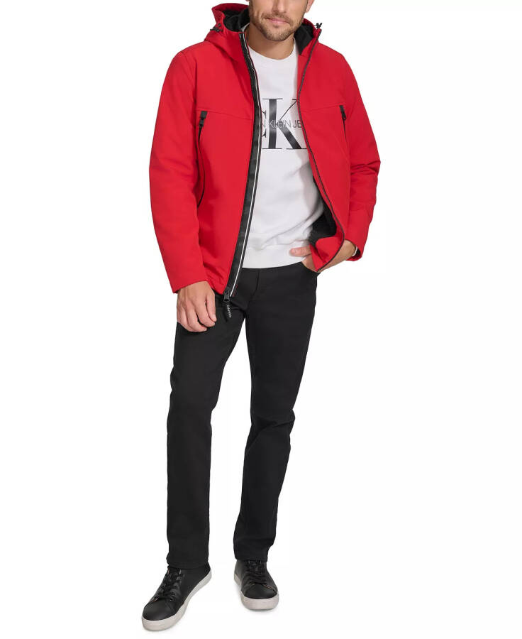 Men's Sherpa Lined Infinite Stretch Soft Shell Jacket True Red - 4