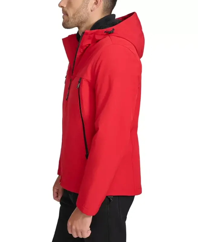Men's Sherpa Lined Infinite Stretch Soft Shell Jacket -True Red - 5