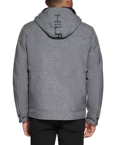 Men's Sherpa-Lined Softshell Hooded Jacket - Heathery Gray - TOMMY HILFIGER (1)