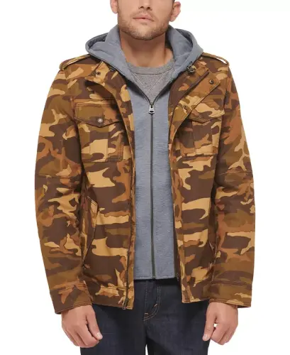 Men’s Sherpa Lined Two Pocket Hooded Trucker Jacket - 5