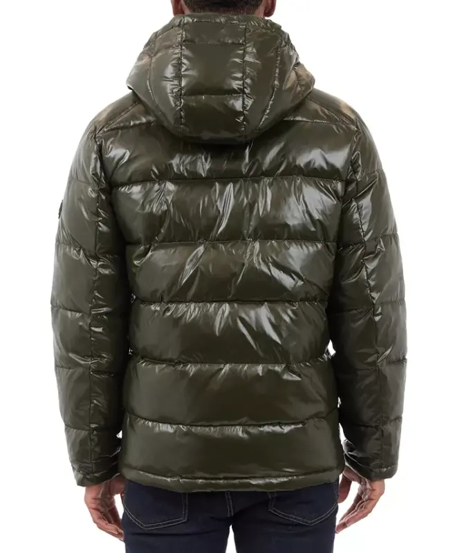 Men's Shine Puffer Jacket-Dark Olive - 5