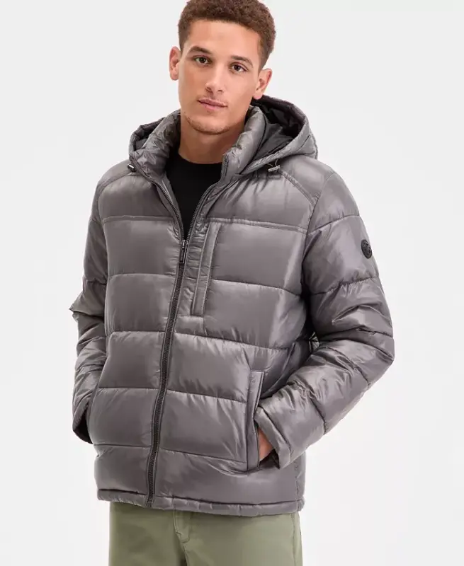Men's Shine Puffer Jacket-Smoke - 2