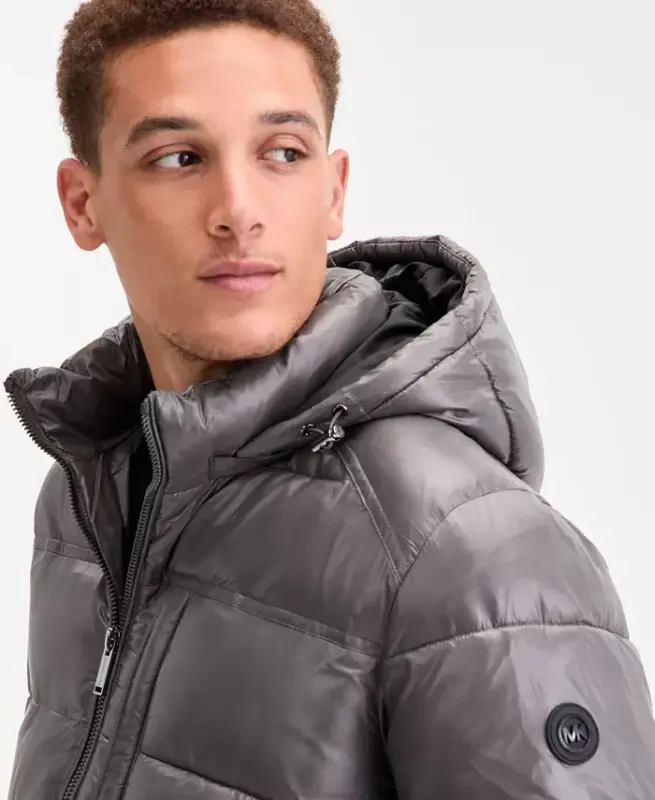 Men's Shine Puffer Jacket-Smoke - 3
