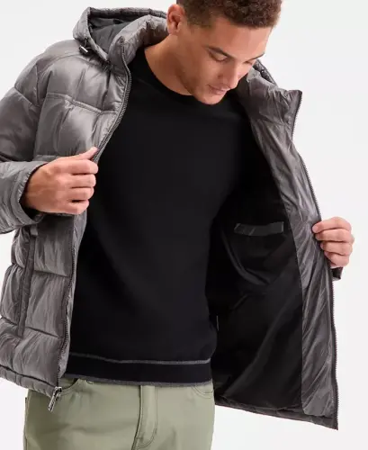 Men's Shine Puffer Jacket-Smoke - 4