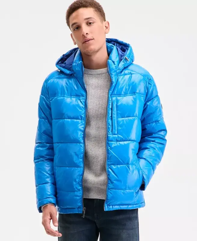 Men's Shine Puffer Jacket-True Blue - 1