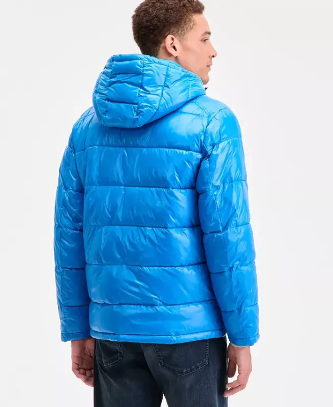 Men's Shine Puffer Jacket-True Blue - 2