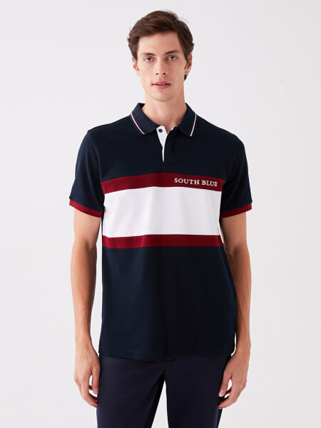 Men's Short Sleeve Color Block Piqué Polo Shirt - 8