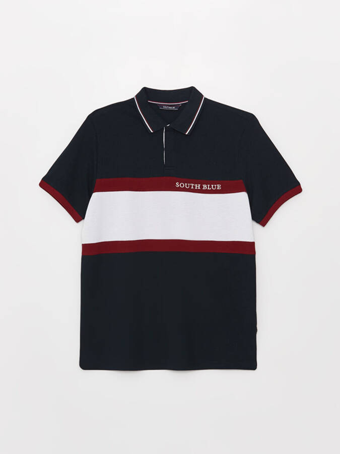 Men's Short Sleeve Color Block Piqué Polo Shirt - 13