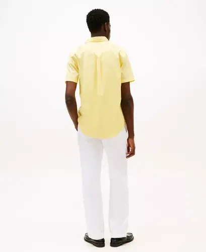 Men's Short Sleeve Flex Poplin Regular Fit Shirt - Citronella - TOMMY HILFIGER (1)