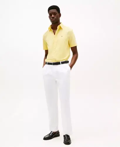 Men's Short Sleeve Flex Poplin Regular Fit Shirt - Citronella - 4