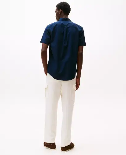 Men's Short Sleeve Flex Poplin Regular Fit Shirt-Desert Sky - TOMMY HILFIGER (1)