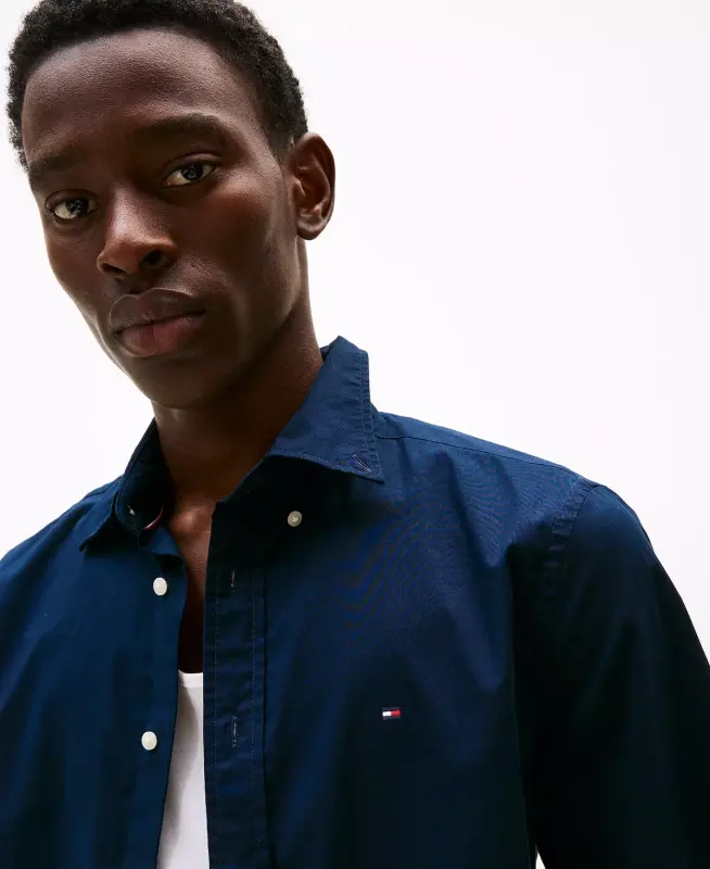 Men's Short Sleeve Flex Poplin Regular Fit Shirt-Desert Sky - 3