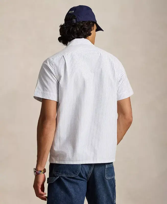 Men's Short-Sleeve Oxford Shirt - 7279A White Royal - 2