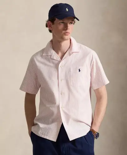 Men's Short-Sleeve Oxford Shirt - 7279B White New Rose 