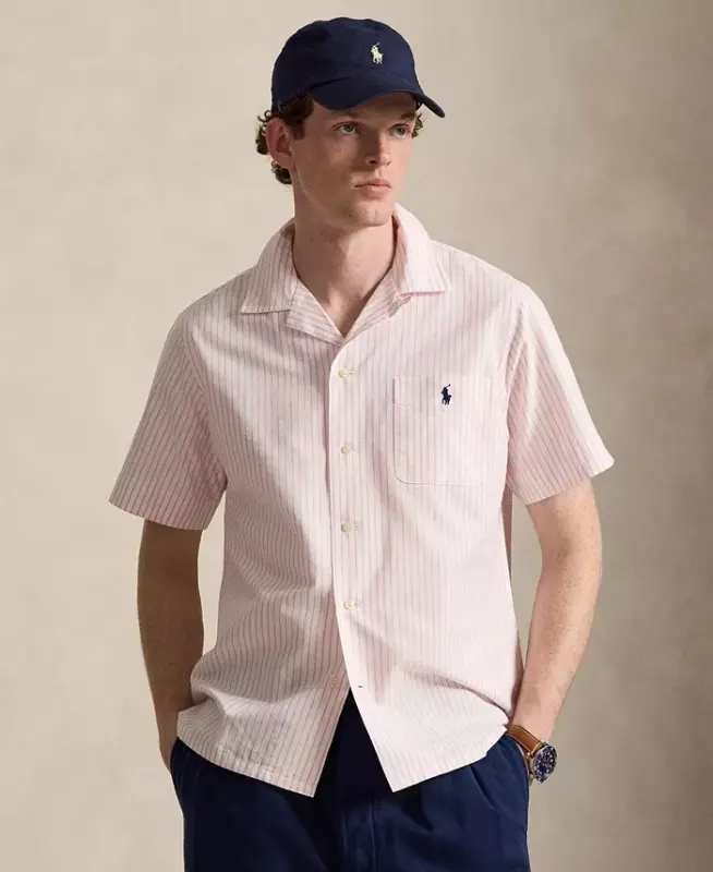 Men's Short-Sleeve Oxford Shirt - 7279B White New Rose - 1