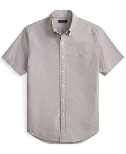 Men's Short-Sleeve Oxford Shirt - Nutmeg Brown - 5