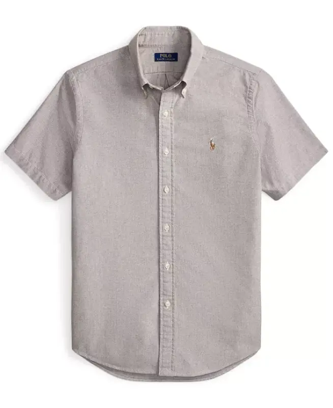 Men's Short-Sleeve Oxford Shirt - Nutmeg Brown - 5