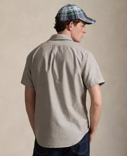 Men's Short-Sleeve Oxford Shirt - Nutmeg Brown - POLO RALPH LAUREN (1)