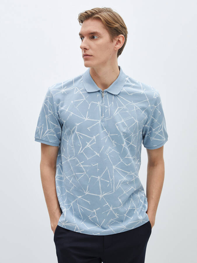 Men's Short Sleeve Patterned Pike Polo Shirt - 15