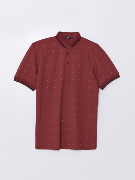 Men's Short Sleeve Patterned Piqué Polo Shirt - 11