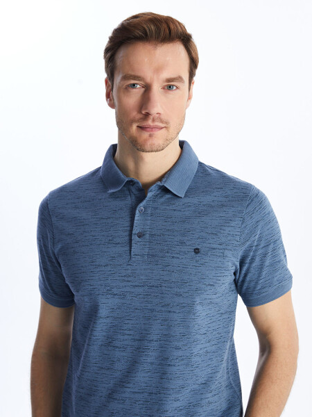 Men's Short Sleeve Patterned Polo Shirt - 1