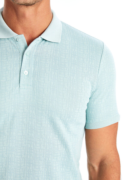 Men's Short Sleeve Patterned Polo Shirt - 9