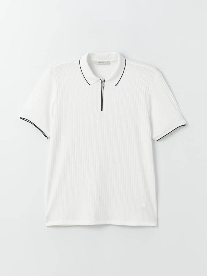 Men's Short Sleeve Polo Shirt with Texture - 20