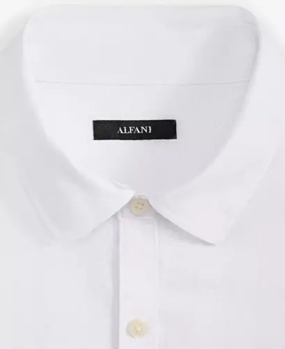 Men's Short-Sleeve Solid Textured Shirt, Created for Modazone-Bright White - 3