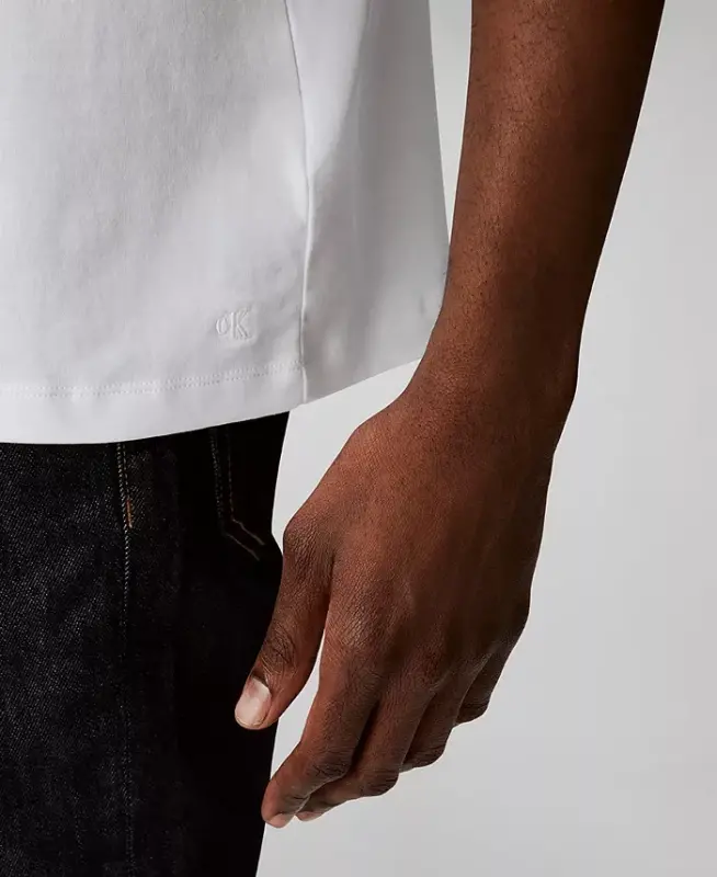 Men's Short Sleeve Supima Cotton Interlock T-Shirt-Bright White - 4