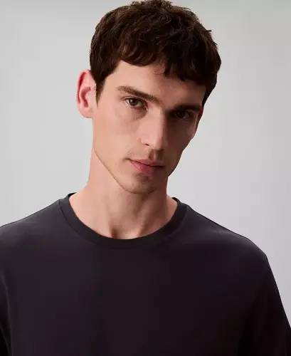 Men's Short Sleeve Supima Cotton Interlock T-Shirt-Dark Sapphire - CALVIN KLEIN (1)