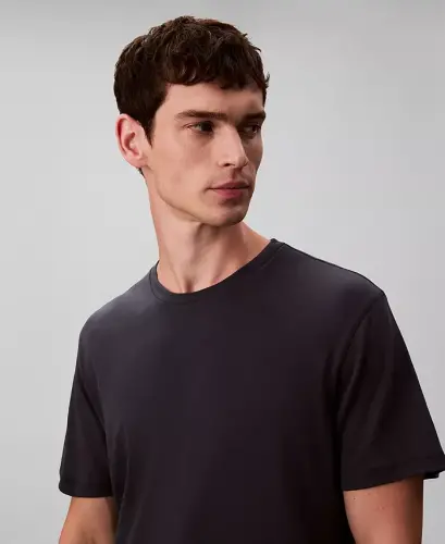 Men's Short Sleeve Supima Cotton Interlock T-Shirt-Dark Sapphire - 3