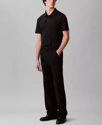 Men's Short Sleeve Supima Cotton Polo Shirt-Black - 2