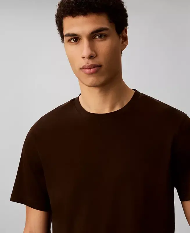 Men's Short-Sleeve Supima Interlock T-Shirt - Dark Coffee - 3