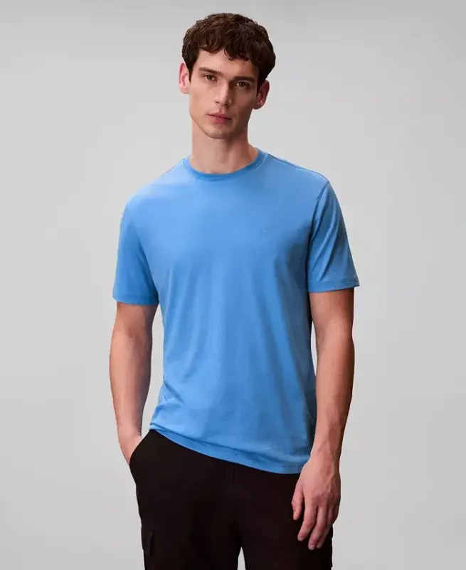 Men's Short-Sleeve Supima Interlock T-Shirt - FRENCH BLUE - CALVIN KLEIN