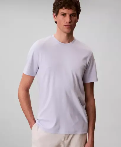 Men's Short-Sleeve Supima Interlock T-Shirt - Heavenly Iris - CALVIN KLEIN (1)