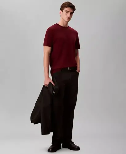 Men's Short-Sleeve Supima Interlock T-Shirt - Renaissance Red - CALVIN KLEIN (1)