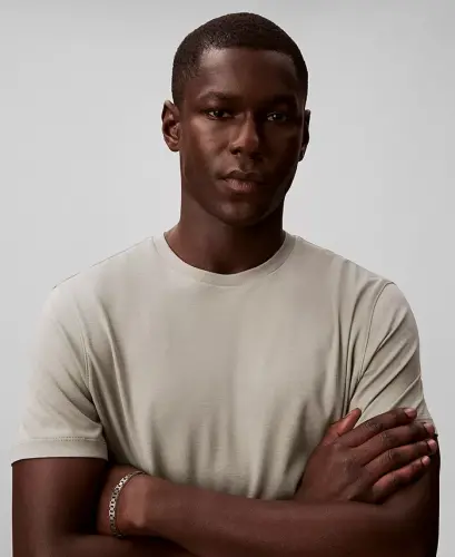 Men's Short-Sleeve Supima Interlock T-Shirt - SHADOW - CALVIN KLEIN (1)