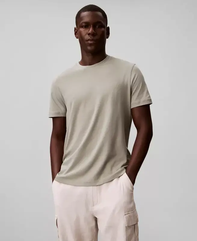 Men's Short-Sleeve Supima Interlock T-Shirt - SHADOW - CALVIN KLEIN