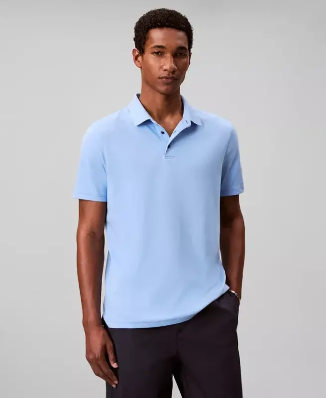 Men's Short-Sleeve Supima Polo Shirt - Blue Descent - 3