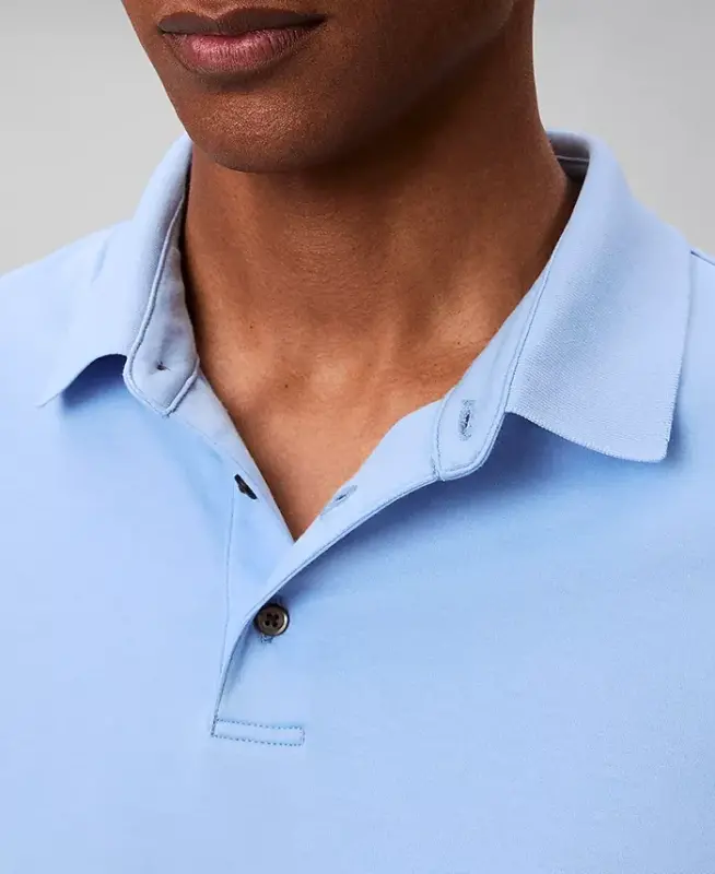 Men's Short-Sleeve Supima Polo Shirt - Blue Descent - 4