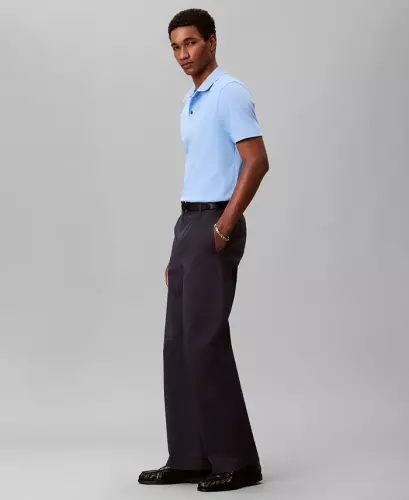 Men's Supima Short-Sleeve Polo Shirt - Blue Descent - CALVIN KLEIN (1)