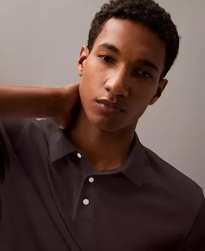 Men's Short-Sleeve Supima Polo Shirt - Chocolate Torte - CALVIN KLEIN (1)