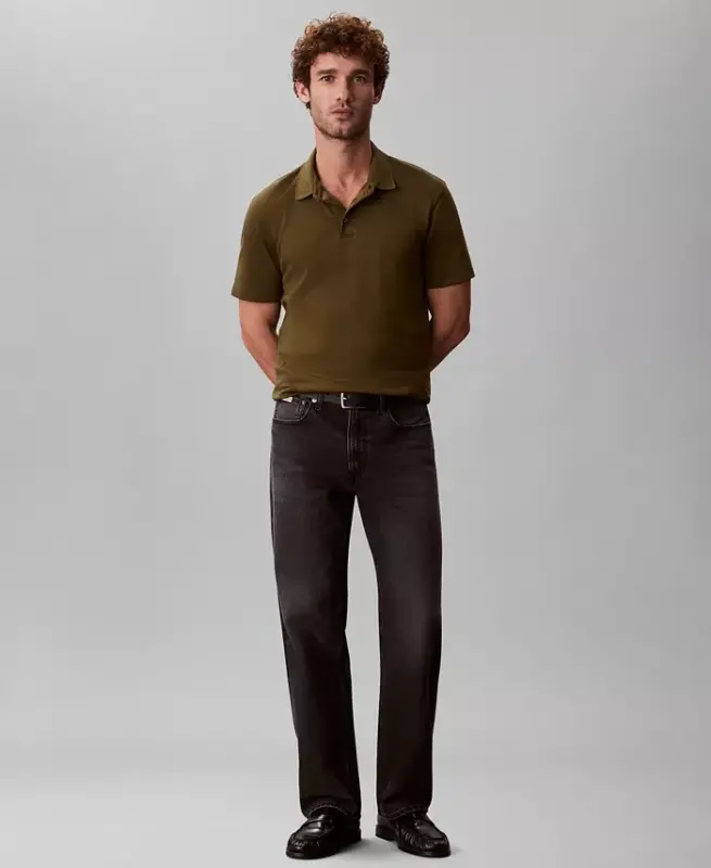 Men's Short-Sleeve Supima Polo Shirt - Crude Green - 2