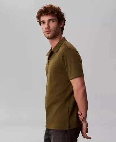 Men's Short-Sleeve Supima Polo Shirt - Crude Green - 3