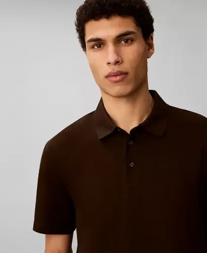 Men's Short-Sleeve Supima Polo Shirt - Dark Coffee - 3