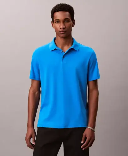 Men's Short-Sleeve Supima Polo Shirt - FRENCH BLUE - CALVIN KLEIN (1)