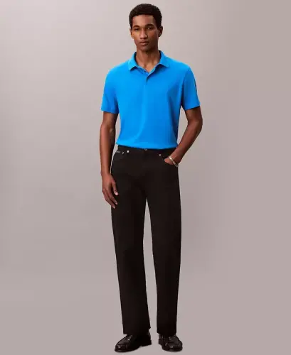 Men's Supima Short-Sleeve Polo Shirt - French Blue - CALVIN KLEIN (1)