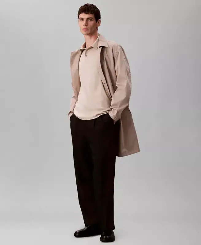 Men's Short-Sleeve Supima Polo Shirt - Island Fossil - CALVIN KLEIN