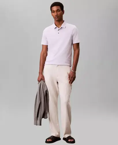 Men's Short-Sleeve Supima Polo Shirt - ISLAND LILAC - CALVIN KLEIN (1)