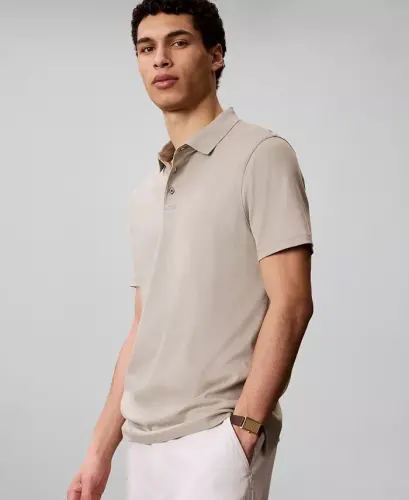 Men's Short-Sleeve Supima Polo Shirt - SHADOW - CALVIN KLEIN (1)